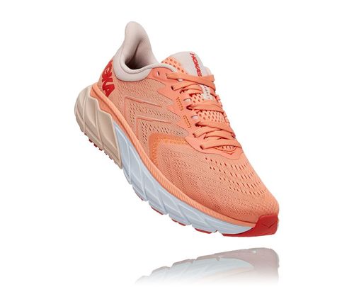 Hoka One One Arahi 5 Women's Road Running Shoes Cantaloupe / Silver Peony | JYQC-59716