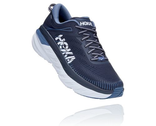 Hoka One One Bondi 7 Men's Road Running Shoes Ombre Blue / Provincial Blue | PHYE-25074