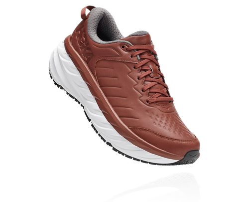 Hoka One One Bondi Sr Men's Road Running Shoes Brandy Brown / White | LYMZ-12485