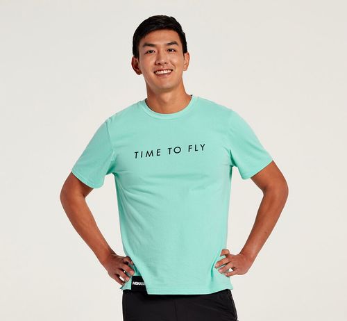 Hoka One One Brand Tee Men's Running Tees Cascade | UQOY-12369