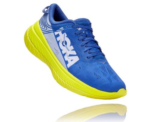 Hoka One One Carbon X Men's Road Running Shoes Amparo Blue / Evening Primrose | RKFU-29847