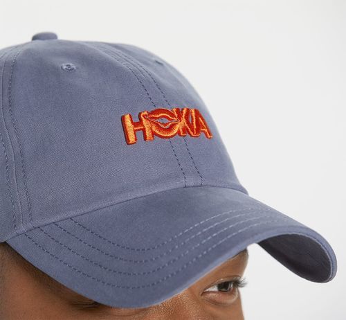 Hoka One One Casual All Gender Hat Blue Grey / Vermilion Orange | BRHV-07925