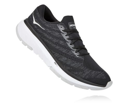 Hoka One One Cavu 3 Men's Road Running Shoes Black / White | KDHT-96732