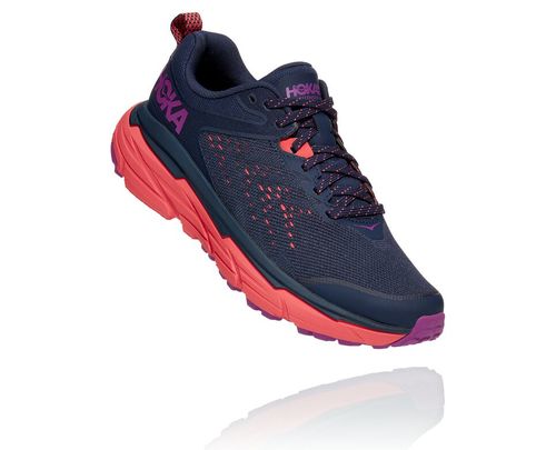 Hoka One One Challenger ATR 6 Women's Trail Running Shoes Black Iris / Hot Coral | SOKZ-54328