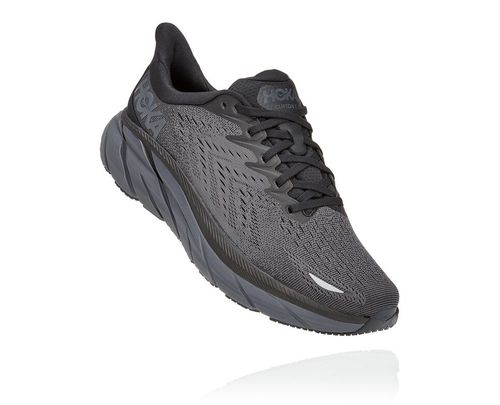 Hoka One One Clifton 8 Men's Road Running Shoes Black / Black | DXSH-81047