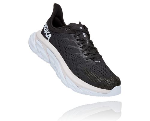 Hoka One One Clifton Edge Men's Road Running Shoes Black / White | CNSK-37260