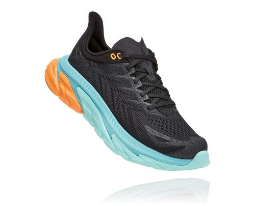 Hoka One One Clifton Edge Men's Road Running Shoes Black / Aquarelle | ELVQ-18597