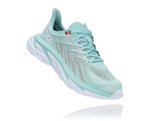 Hoka One One Clifton Edge Women's Road Running Shoes Eggshell Blue / White | UCIT-24765