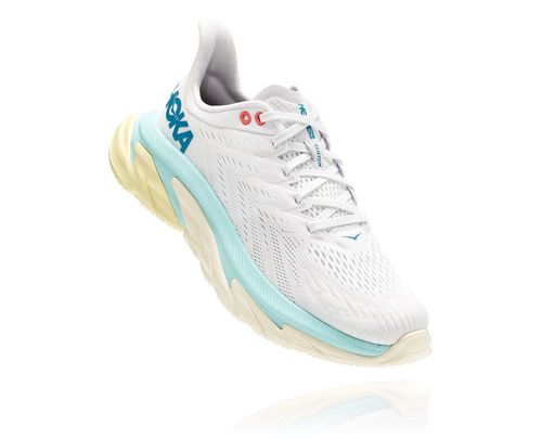 Hoka One One Clifton Edge Women's Road Running Shoes Blanc De Blanc / Blue Tint | VJOF-03854