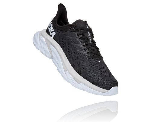 Hoka One One Clifton Edge Women's Road Running Shoes Black / White | ZWSN-01587