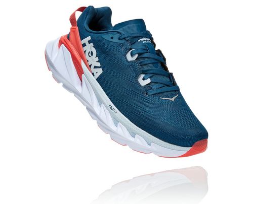 Hoka One One Elevon 2 Women's Road Running Shoes Moroccan Blue / Hot Coral | NVHZ-87615