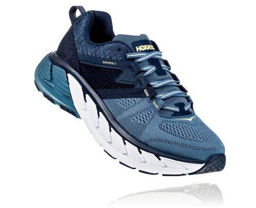 Hoka One One Gaviota 2 Men's Road Running Shoes Moonlit Ocean / Aegean Blue | HPIO-05187