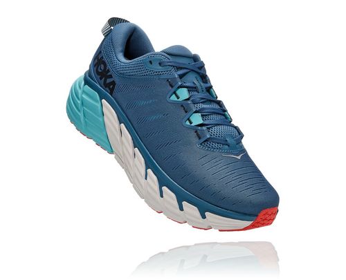 Hoka One One Gaviota 3 Men's Road Running Shoes Real Teal / Aquarelle | MDBC-87950