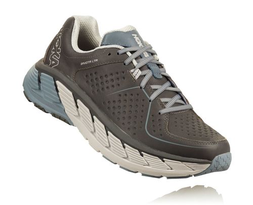 Hoka One One Gaviota Leather Men's Trail Running Shoes Charcoal / Tradewinds | GQAZ-84021