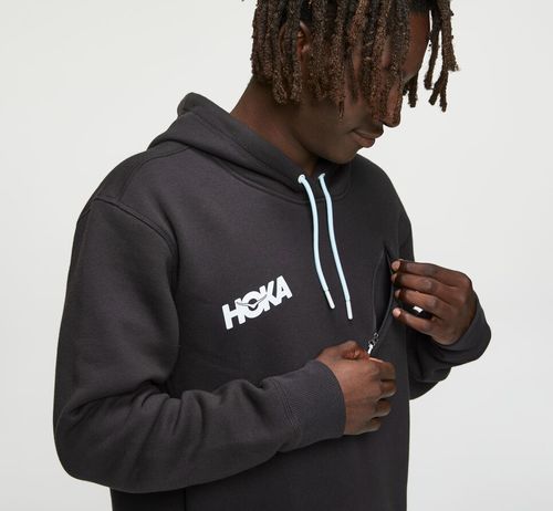 Hoka One One Hoodie Men's Hoodie Black | VYZM-94810