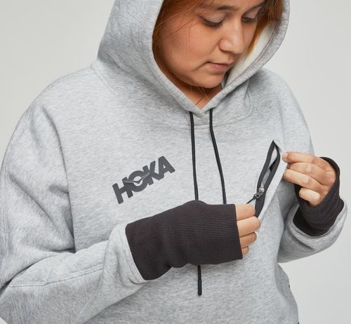 Hoka One One Hoodie Women's Hoodie Heather Grey | DTLE-20786