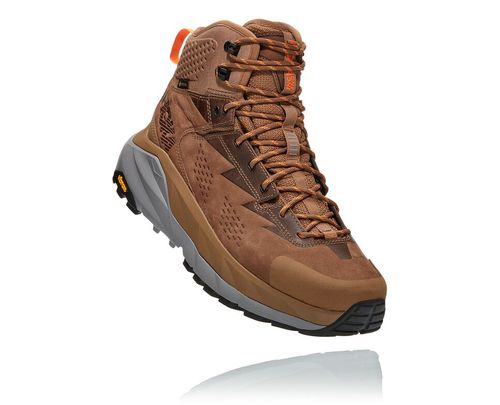 Hoka One One Kaha GORE-TEX Men's Hiking Boots Otter / Persimmon Orange | DWXP-96582