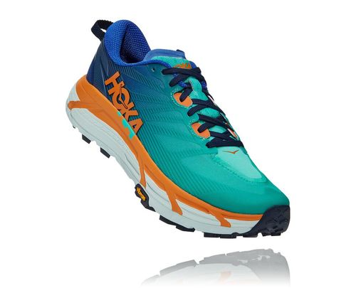 Hoka One One Mafate Speed 3 Men's Trail Running Shoes Dazzling Blue / Desert Sun | JCDW-71408