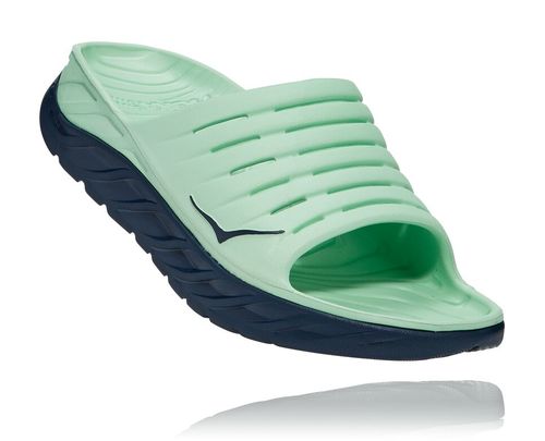 Hoka One One ORA Recovery Men's Slides Green Ash / Outer Space | LOYJ-83652