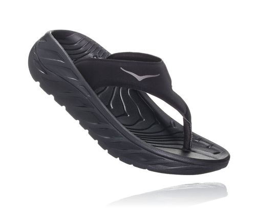 Hoka One One ORA Recovery Women's Flip Flops Black / Dark Gull Gray | BTOU-52106