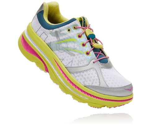 Hoka One One OV X HOKA Bondi B Women's Road Running Shoes Lime Sherbet / Super Pink | INAU-53940
