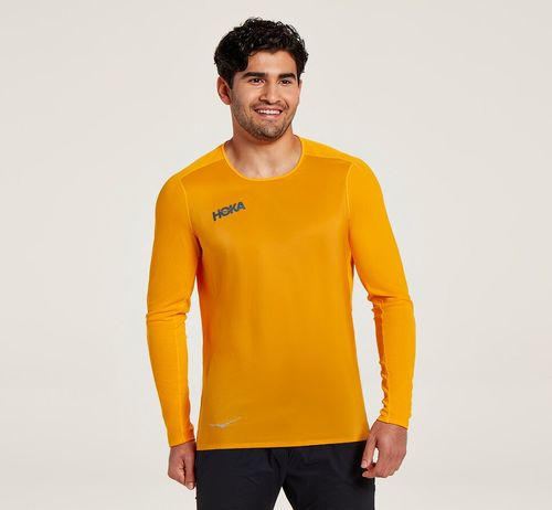 Hoka One One Slim Fit Men's Windshirts Saffron | BZXE-45826