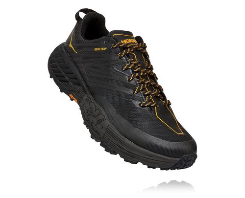 Hoka One One Speedgoat 4 GORE-TEX Men's Trail Running Shoes Anthracite / Dark Gull Grey | GDZC-28014