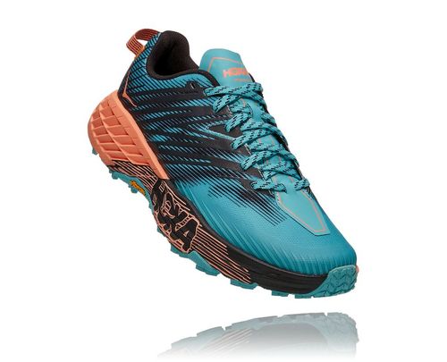 Hoka One One Speedgoat 4 Women's Trail Running Shoes Aquarelle / Cantaloupe | KOYH-35174